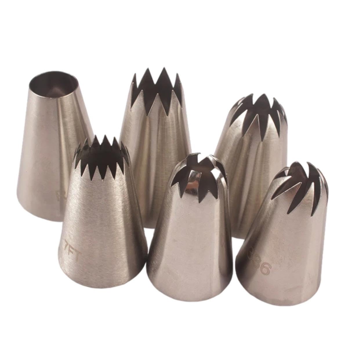 Set 3 Beccucci Lunghi In Acciaio Inox Per Glassa + 10 Sac à Poche, Per Riempire Ciambelle, Cupcake, Bignè, Torte