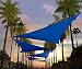 Amgo 16' x 16' x 16' Blue Triangle Sun Shade Sail Canopy Awning, 95% UV Blockage Water & Air Permeable, Commercial & Residential, for Patio Yard Pergola, 5 Yrs Warranty (Available for Custom Sizes)