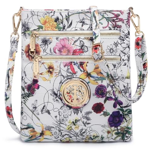 Dasein Women Small Crossbody Bag Lightweight Shoulder Purses Multi Zipper Pockets Phone Purse Handbag
