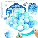 24 Pack Frozen Slime Party Favors, for Kids Ice Slime Ball Snowflake Putty Toy Valentines Day Christmas Easter Goodie Bag Stuffer Classroom Reward for Girls Boys Stretchy Non-Sticky Stress Relief