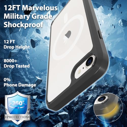 Image of for iPhone SE 3rd & 2nd Gen & 8 /7 Case [Compatible with Magsafe] Translucent Matte Phone Cover, [10 FT Military Grade Drop Protection] Slim Durable (Black Transparent, iPhone SE2 /SE3 /8 /7)