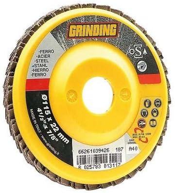 Grinding.Diam. 115 gr. 100 – Oxide Flap Disc for Iron Stand in Nylon and Canvas Linkage Suitable for Metals, Non-Ferrous Metals, Wood, Aluminium, cast Iron, Plastic, Bronze.