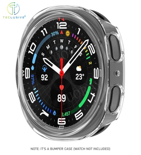 Image of T Teclusive Protective Slim Bumper Case Compatible for Galaxy Watch 8 40mm | Curved Hard Shell Bumper Side Edge Protection Cover for Watch 8 4.0 cm (Clear, 40mm)