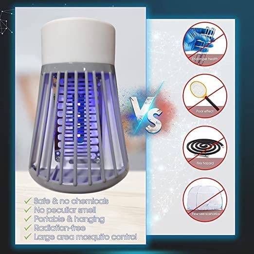 Image of MAKE A WISH Mosquito Killer lamp Zapper Machine Plug Powered Bug Zapper Mosquito Killer, Electric LED Lamp Indoor /Outdoor Mosquito Machine for Home,Outdoor White (Plug mosq2026) (Plug mosw)