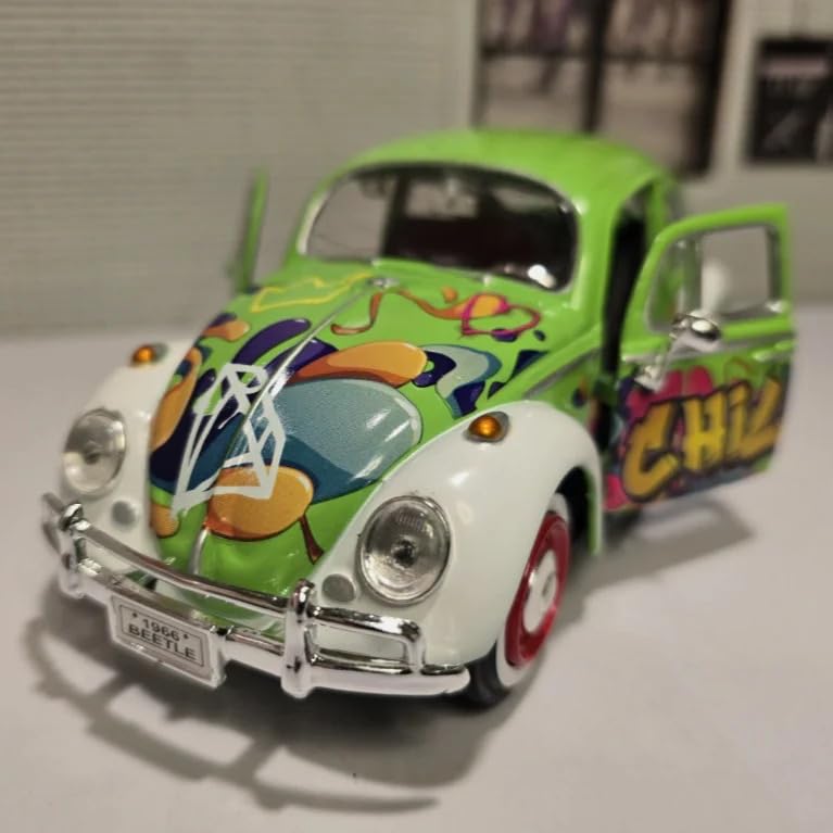 Motormax 1966 Volkswagen Beetle Graffiti Escala 1:24 miniatura 3