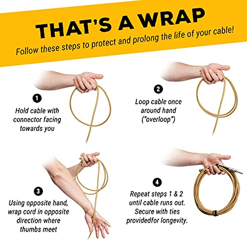 Gls Audio 37-082 Instrument Cable - Amp Cord For Bass & Electric Guitar - Straight To Right Angle 1/4 Inch Instrument Cable thumb #6