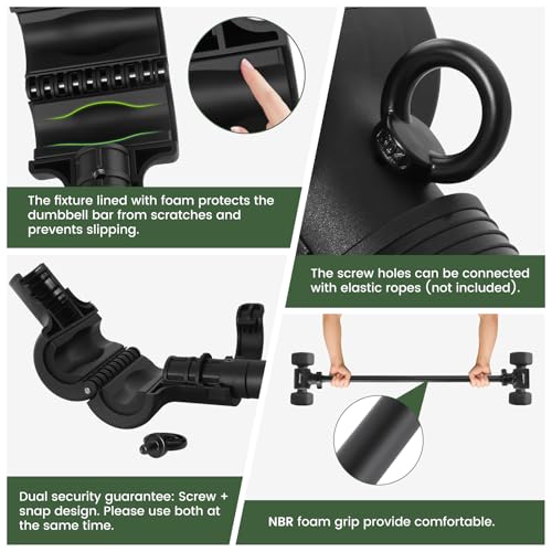 BLISSBUYS Dumbbell to Barbell Converter, Adjustable Weight Bar with Anti-Slip Grip, Steel Clamp, 200LB Capacity for Home Gym, Fits Standard 1.5-Inch Plates by blissbuys - Used condition - Image 6