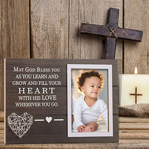 Yakucho Baby Boy Baptism Keepsake Frame - Baptism Gifts For Boys, Double Picture Frame With Blessing Card thumb #5