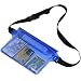 Waterproof Pouch Bag Case with Waist Strap for Beach, Swimming, Boating, Kayaking, Fishing, Hiking, Camping - Protect for iPhone, Cell Phone, Camera, Cash, MP3, Passport, From Water (BLUE)