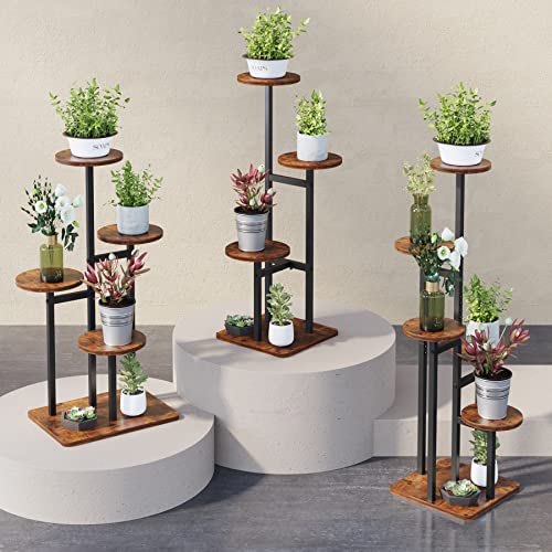 Vondream 5 Tier Plant Stand Indoor, Tiered Plant Stands For Indoor Plants Multiple, Corner Flower Stand For Living Room, Multi-Layer Vintage Design Plant Shelf #TOP6