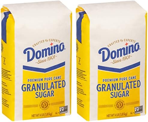 Domino Premium Pure Cane Granulated Sugar, 4 LB Bag (Pack of 2)