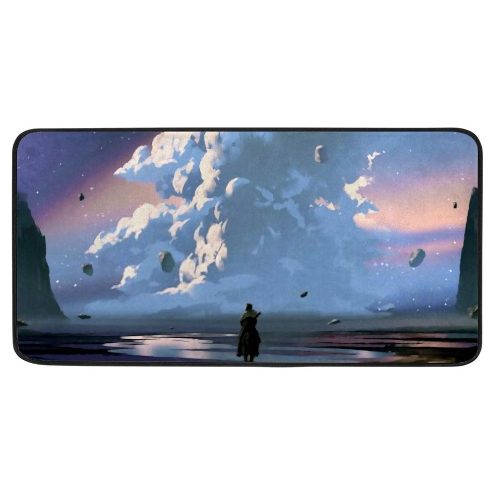 Tapis de cuisine lavable et antidérapant motif cheval grand format