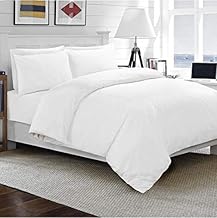 Sapphire Collection Luxury 100% Egyptian Cotton Duvet Quilt Cover & Pillowcase Bedding Set (White, Single)