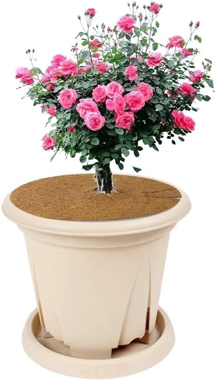 Flower Pot Disc Mat Coconut Fiber Mulch Ring Tree Mat, for Garden Plant Protective Covering Parts(40cm)