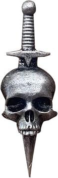 Gothic Skull Daggers Badge Pin Vintage Horror Skeleton Brooch Crossing Swords Badge Clothing Jewelry Lapel Pin