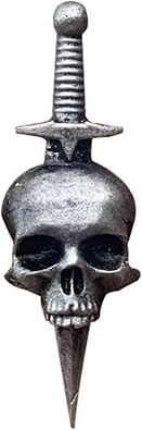 Gothic Skull Daggers Badge Vintage Horror Skeleton Brooch Crossing Swords Clothing Jewelry Lapel Pin