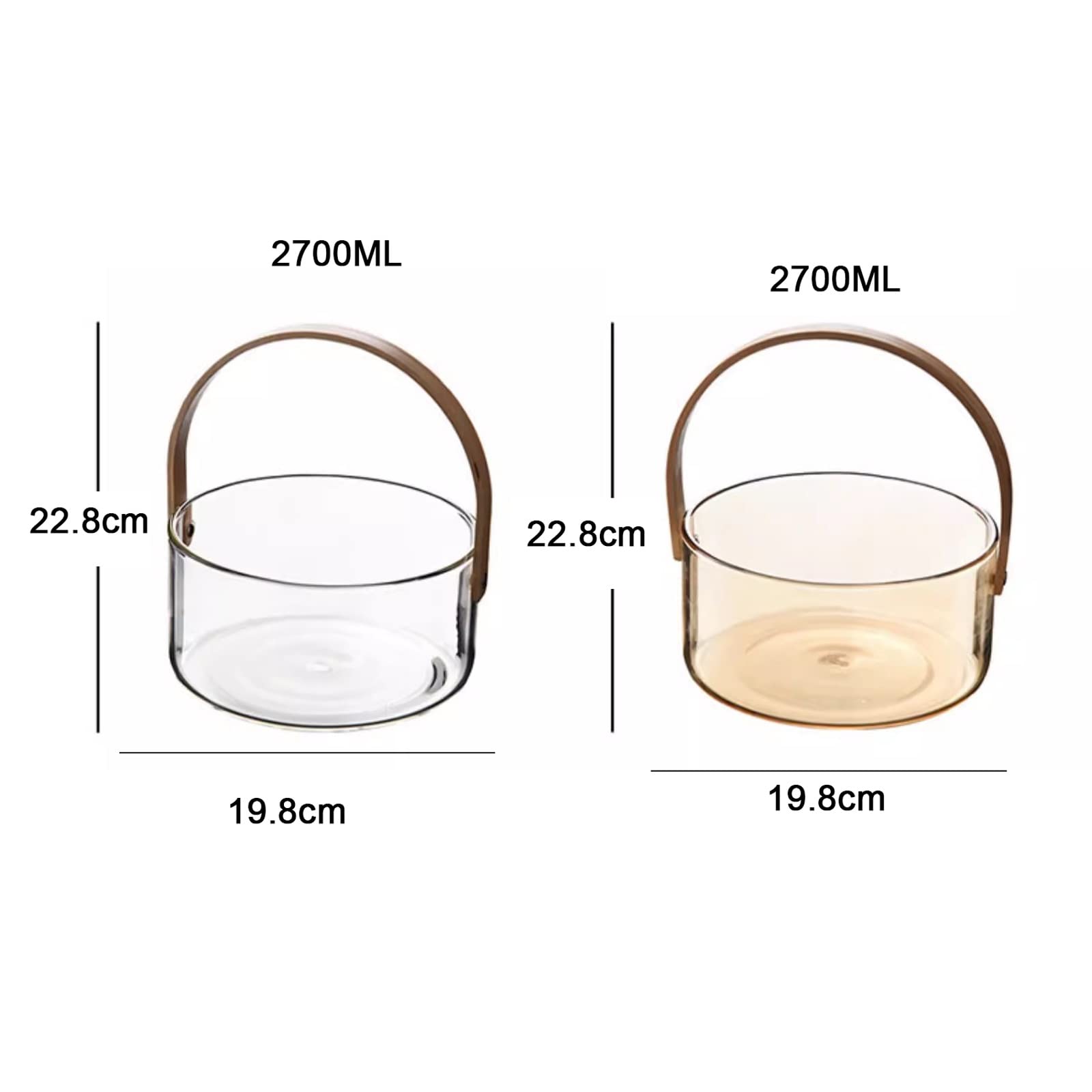 Secchiello, Secchiello for Il Ghiaccio con Manici Facili da trasportare, secchielli for for Feste, Secchiello for Champagne in Vetro Trasparente 2,7 Litri