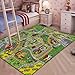JACKSON Kid Rug Carpet Playmat for Toy Cars and Train,Huge Large 52"x 74" Play Area Rug with Rubber Backing,Kids Race Track Rug for Toddlers,Baby,and Children Playing and Learning