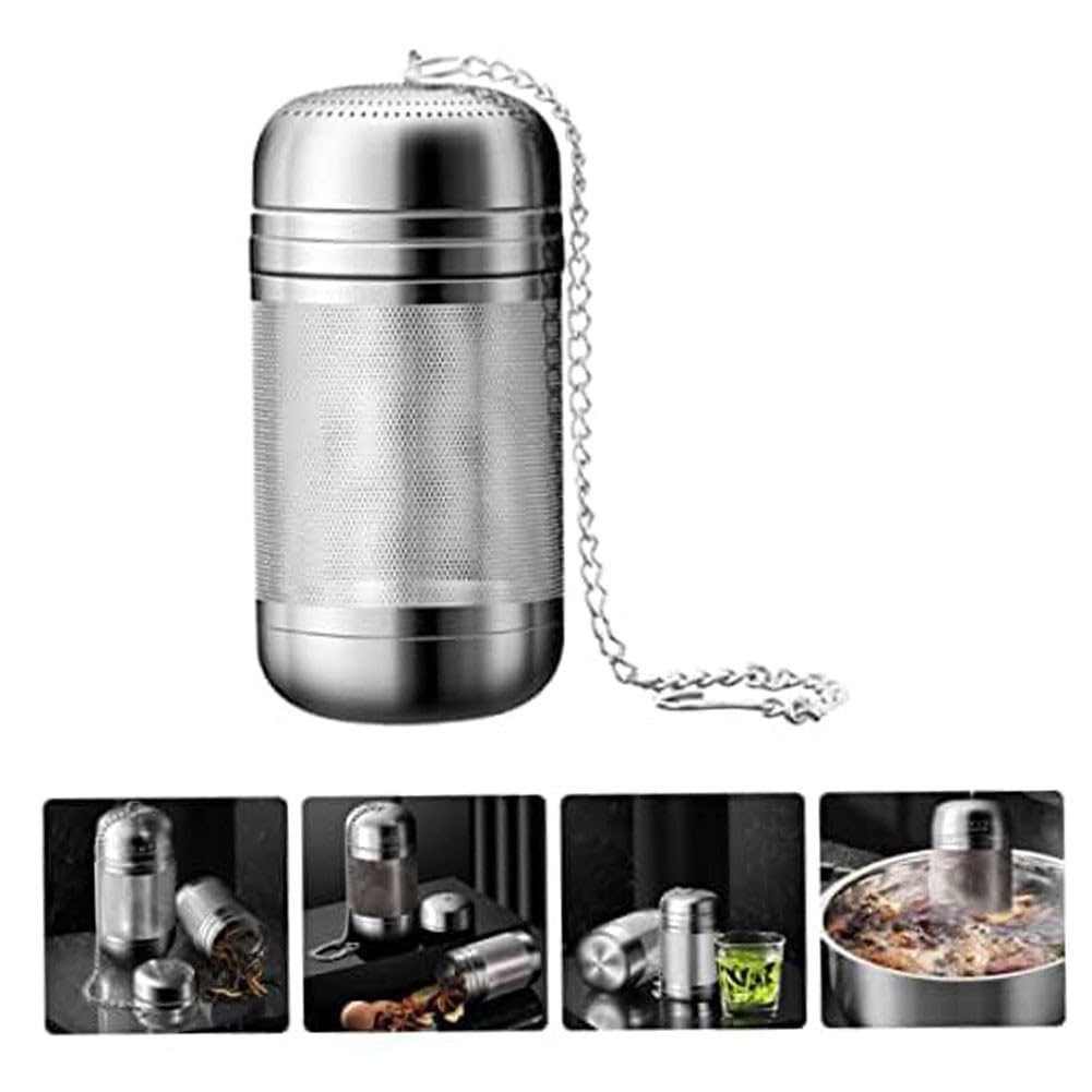 ZYNCUE Infuseur à thé en acier inoxydable avec crochet de chaîne pour thé en vrac – Infuseur à thé réutilisable pour herbes et épices (lot de 2)