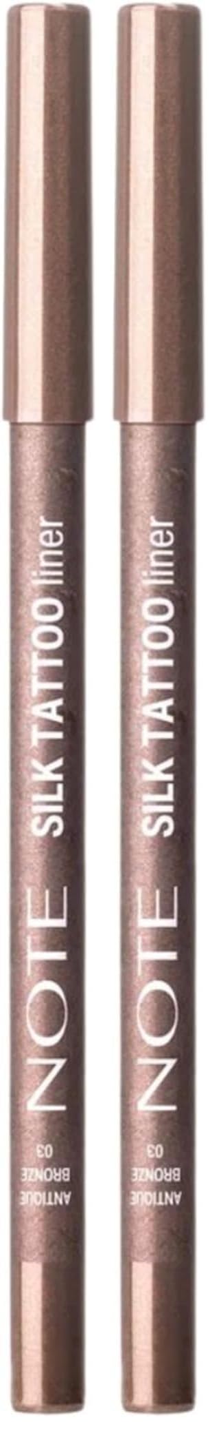 Note Cosmetics Silk Tattoo Liner Suya Dayanıklı İpeksi Jel Göz Kalemi - 03 Antique Bronze (2 paketi)
