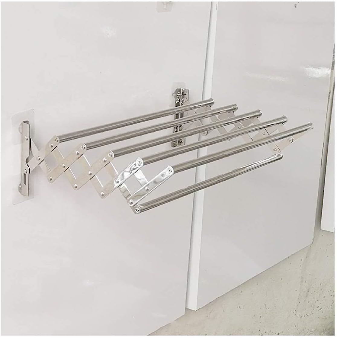 Wall-Mounted Clothes Drying Rack - Stainless Steel Towel Holder, Folding Bathroom Dryer, Extendable Airer for Space-Saving Laundry Organization (80cm)
