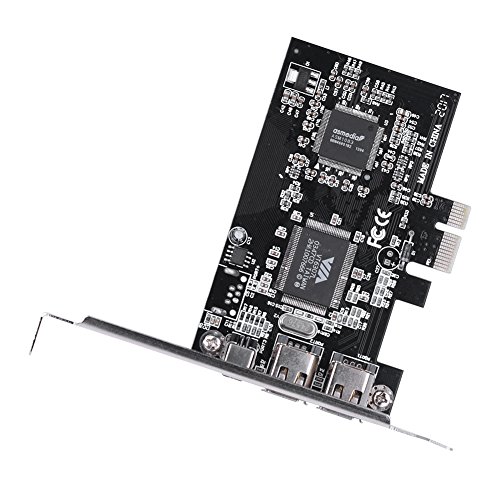 Richer-R Tarjeta PCIe Firewire, PCI-E 1394A Tarjeta de expansin Firewire PCI Express IEEE 1394 Adaptador Tarjeta controladora con Cable Firewire para Windows 10/8/7/Vista/XP/2000