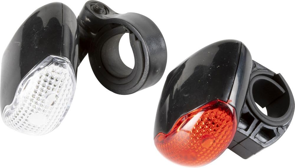 On Bike Coppia Fanalini Ant. E Post. 3 LED | Fanalini Bici Con Luce Fissa E Lampeggiante | Set Luci Sicurezza Con Clip E Batterie Incluse Per Illuminazione Anteriore Bianca E Posteriore Rossa