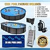 Premium 24' Round Above Ground Pool Package, 54" Salt Friendly Aluminum Wall & Resin Top Rails & Uprights. Includes Pool, Skimmer & Return, Liner, Steps, Sand & Pump Filter System Plus Pool Float