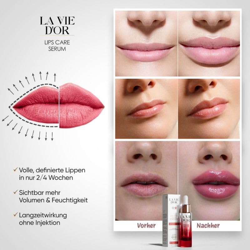 LaVieDor Komplettset – Anti-Aging Serum, Tagescreme mit LSF 30 & Lippenpflege, Stammzell-Technologie & Exosomen-Komplex, Lippenpflege mit Volumen-Effekt, Hochdosiertes Gesichtsserum mit Hyaluronsäure