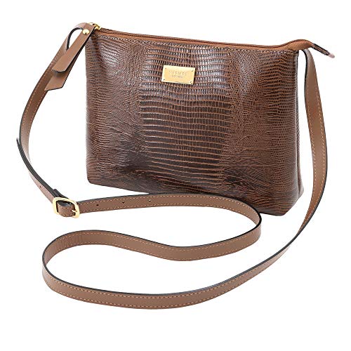 Bolsa Feminina Couro Transversal Mariart Lezard 2190 (Havana)