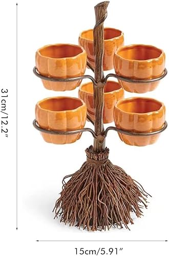 Miniatura 2 de Cuenco para dulces de Halloween, soporte para aperitivos de calabaza de Halloween, soporte para bandejas plegables, cuencos de calabaza de Halloween
