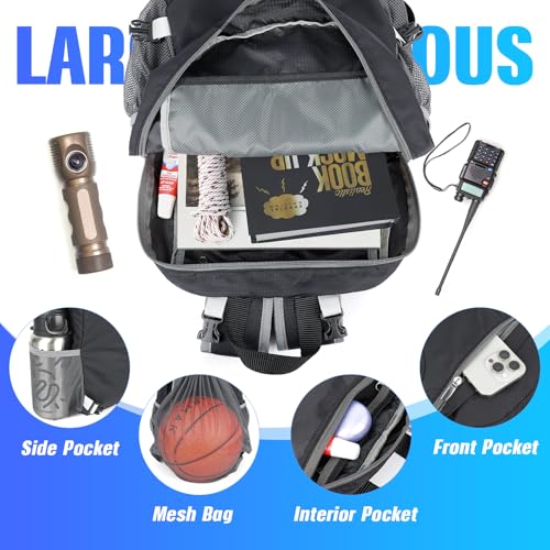 Mochila Plegable Impermeable para Senderismo Negra miniatura 3