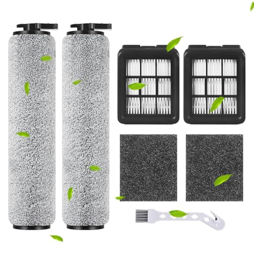 Rebirthcare 3649A Replacement Brush Roller Filter for Bissell for Crosswave HF3 Cordless 3649A Vacuum Cleaner, 2 Brush Rollers 2 filters & 2 Sponges