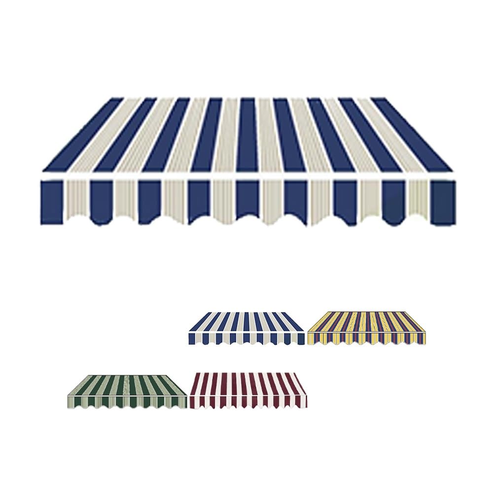 4 x 3 m ning tessuto per patio impermeabile copertura solare tela di ricambio manuale retrattile ning panno in poliestere (blu 16,5 x 6,5 ft/5 x 2 m)