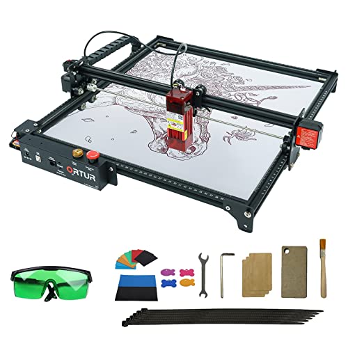 ORTUR Laser Master 2 ProS2-SF Laser Engraver, Laser Engraving Cutting Machine, DIY Laser Marking for Metal, Wood, 32-bit Motherboard, Compresed Spot CNC, Engraving Area 400x400mm