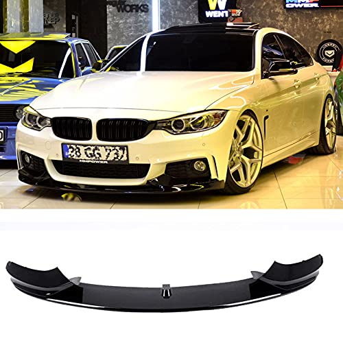 YOUNGERCAR Borde de parachoques delantero compatible con BMW Serie 4 2014-2020 F32 F33 F36 M-Performance Style Divisor inferior ABS negro brillante