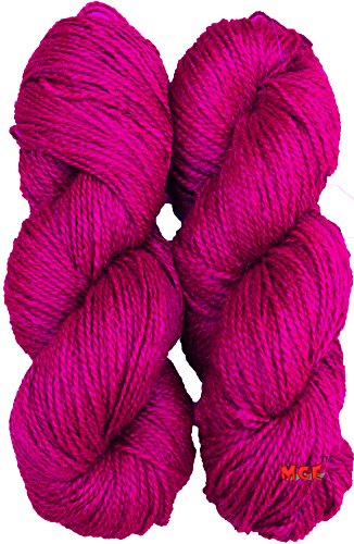 Image of M.G RABIT Magenta 300 gm Wool Hank Hand Knitting Wool /Art Craft Soft Fingering Crochet Hook Yarn, Needle Acrylic Knitting Yarn Thread Dyed