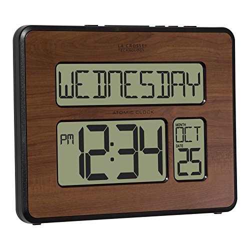 La Crosse Technology 513-1419Bl-Wa-Int Atomic Large Full Digital Calendar Clock, Pack Of 1, Brown #TOP4