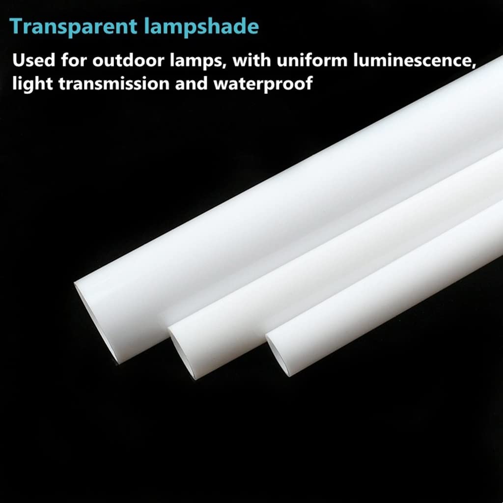 Rura sztywna okrągła PVC, Rury okrągłe z PVC sztywne do lamp ogrodowych, abażurów, akcesoriów akwarystycznych, węży ogrodowych DIY, 1 szt.(25cm O.d 50mm)