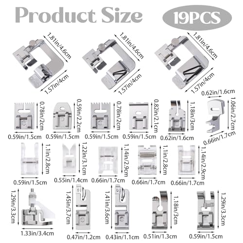 Set de 19 piezas de pies para máquina de coser miniatura 2