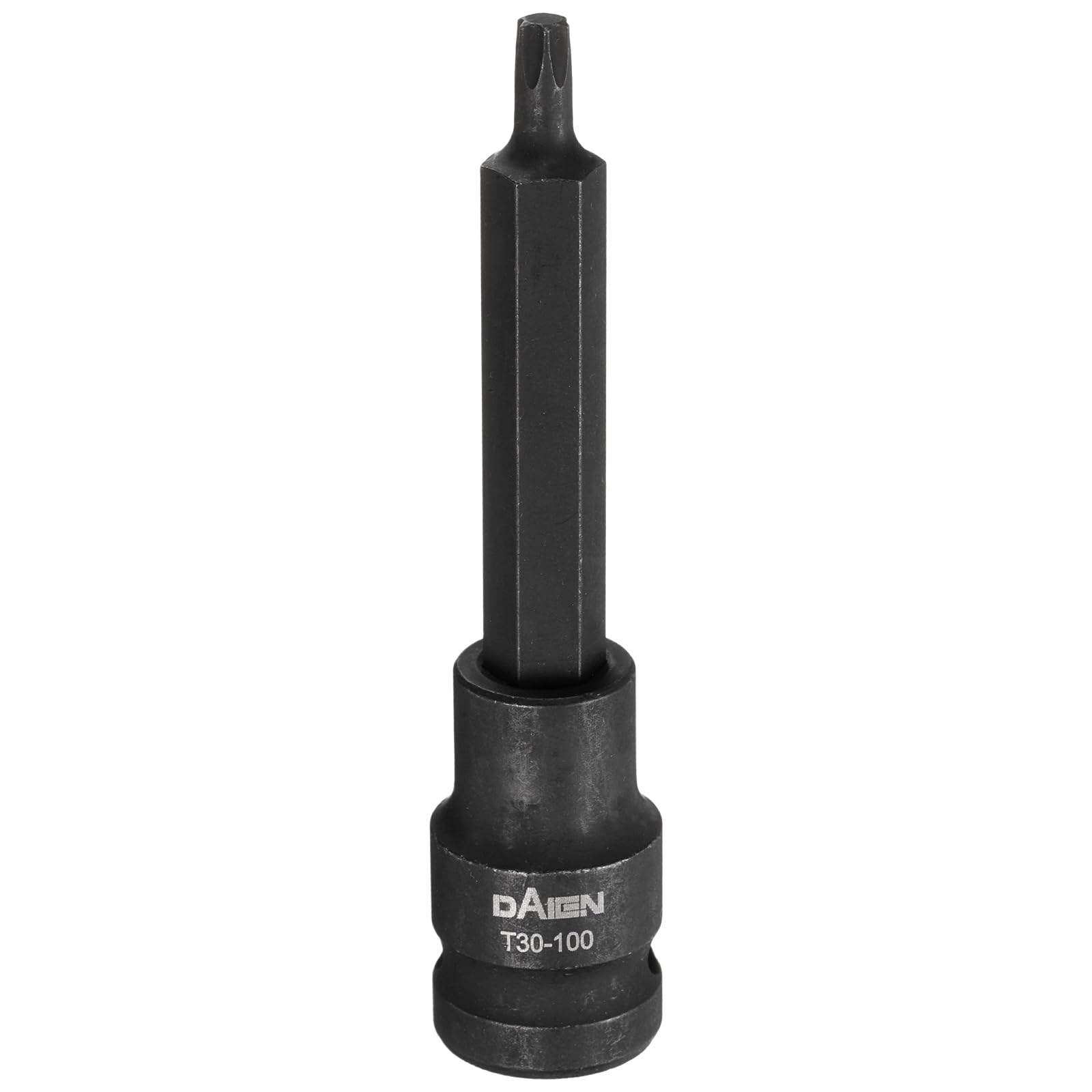 sourcing map T30 Torx Bit Socket 100mm/3.94" Length 1/2" Square Drive Star 6 Point Extension Impact Bit Power Nut Driver Set S2 Steel Socket Ratchet Wrench Bits, Black