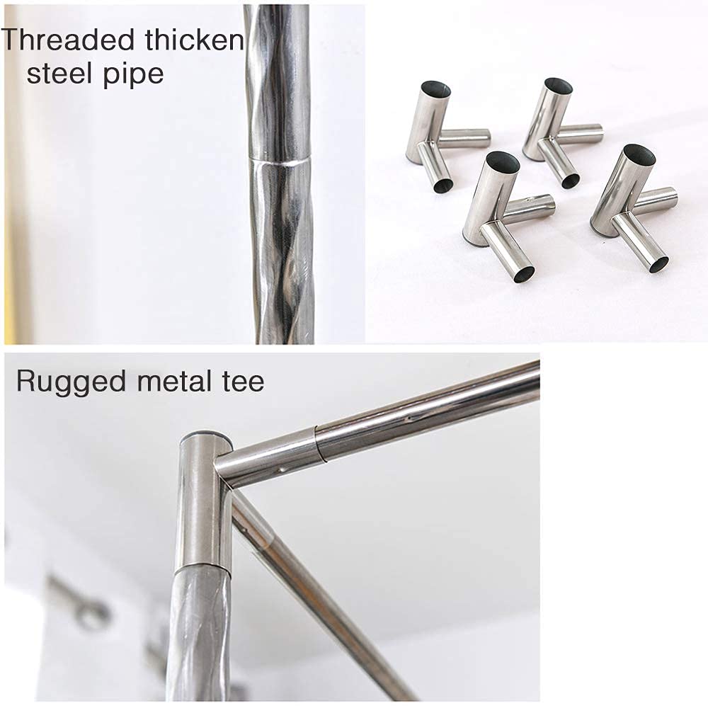 Staffa per baldacchino in acciaio inox, telaio a 4 angoli per zanzariera, supporto in acciaio resistente con connettori a T in metallo per un'efficace protezione dagli insetti ed elegante decorazione
