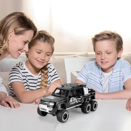 Image of 6 Wheel Defender Toy Car Diecast Metal Car Model 1:24 Defender Cars for Kids Boy Girl Zinc Alloy Pull Back Toy Cars with Sound and Light Gift and Collectible