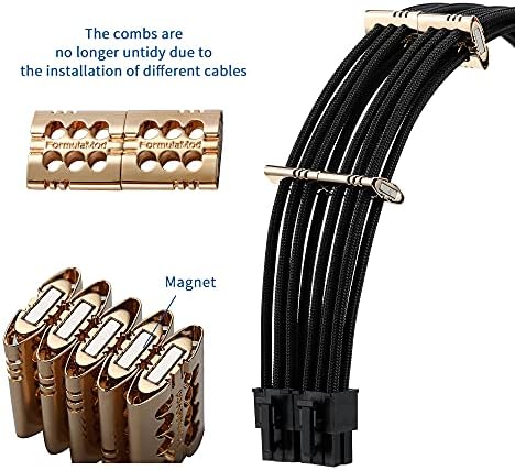 FormulaMod Metal Cable Comb Kit Brass Material Cable Management Tools Wire Organizer Combs for PSU Cable Extension Water Cooling