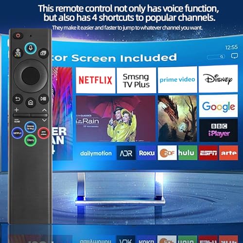 Replacement Voice Remote Control for Samsung Smart TV, Compatible BN59-01385A,for Most 2018 to 2024 Smasung Crystal UHD/OLED/The Frame/Neo QLED 4K 8K Series TVs - Thumbnail 3