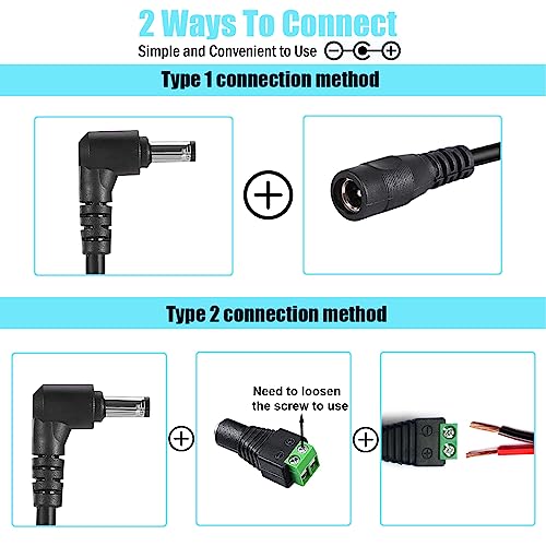 Image of 24V 8A Power Supply Adapter with 5.5mm x 2.5mm /2.1mm DC Output Jack | AC 100-240V to DC 24 Volt 8 Amp 192W Power Converter Low Voltage Transformer for LED Strip Light CCTV Cameras LCD 3D Printer