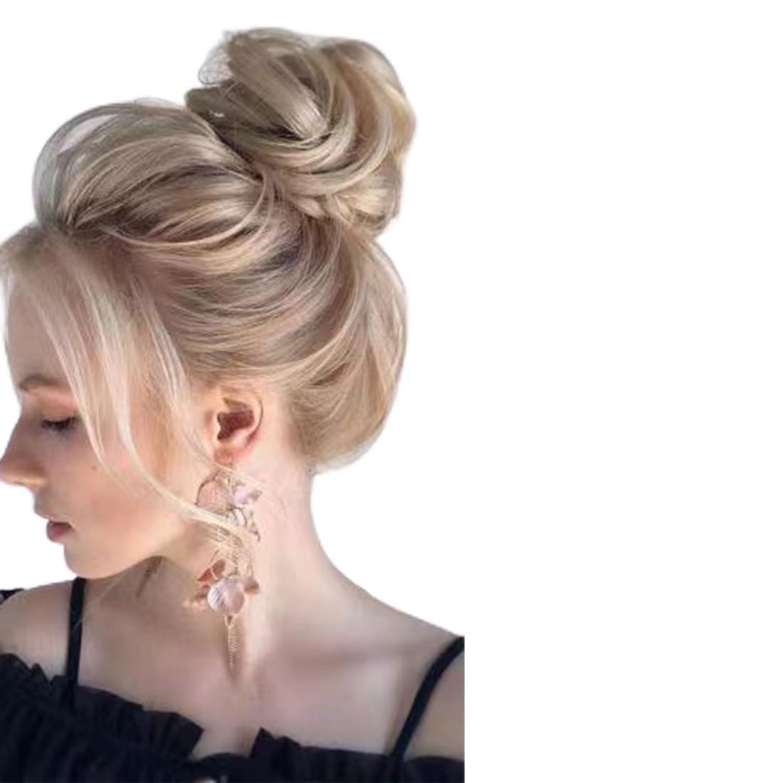 Claw Clip Messy Hair Bun Hair Scrunchies Extension Curly Wavy Messy Synthetic Clip in Claw Chignon for Women Updo Hairpiece (Ash Blonde)