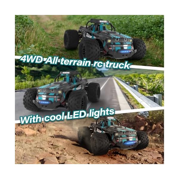 snookids Ferngesteuertes Auto 1:14, Rc Auto Offroad 40km/h 4WD RC Monstertruck, 2 Akku, Verschiedene Lichtmodi, 2.4-GHz All-Terrain Truggy fÃ¼r Schnee, Sand & Schlamm, fÃ¼r Erwachsene und Kinder – Bild 4