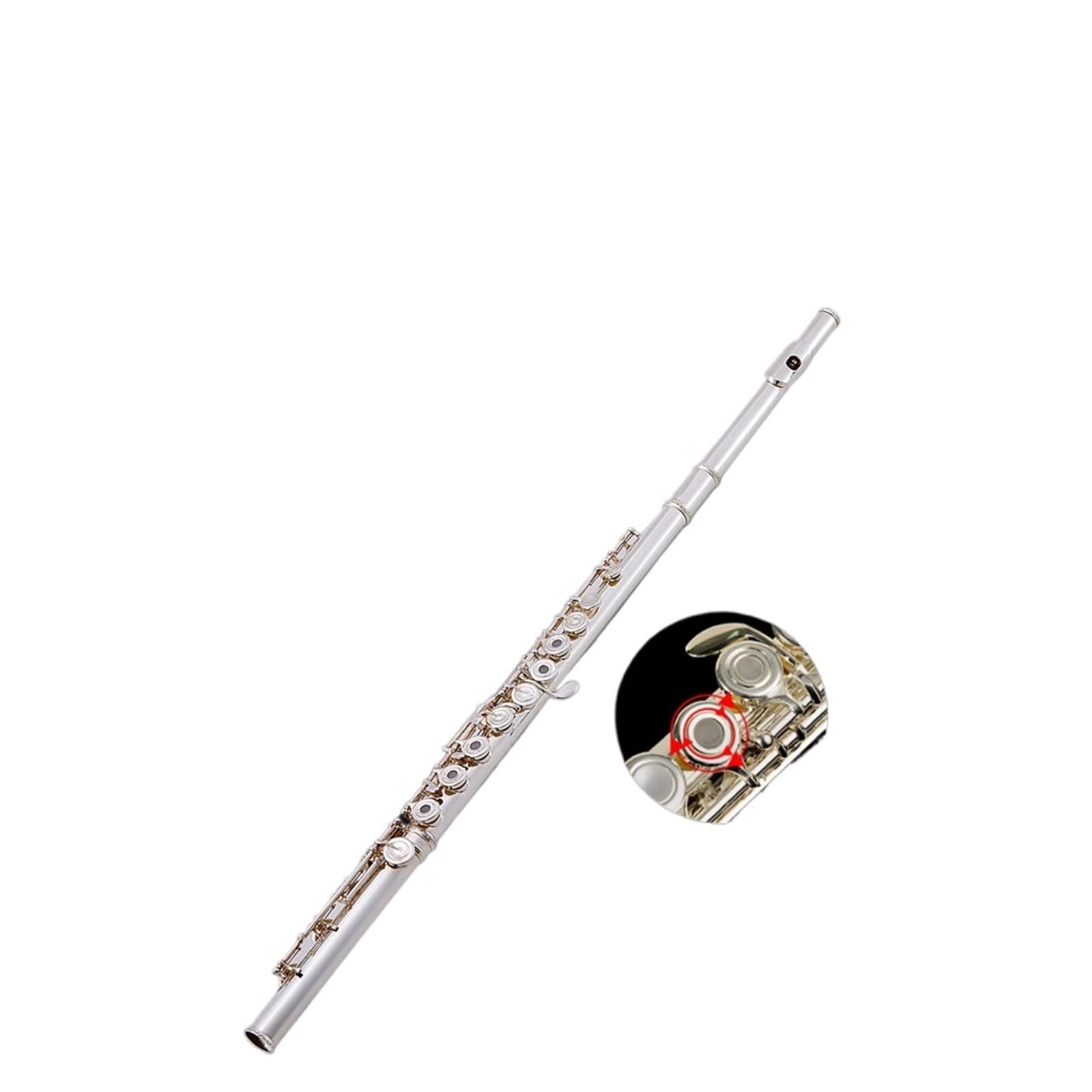 Strumento Flauto Flauto Traverso Placcato Argento A 17 Fori Tono C