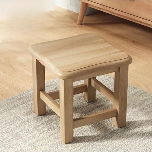 木製 スツール 踏み台 低い椅子 ミニスツール ミニテーブル 小さい 腰掛け 天然木いす 30x30x30cm 無垢木材 ウッドスツール 足置き 客間/リビングルーム/玄関/ベッドルーム適用 耐荷重300kg ダークブラウン REENEW (げんしょく色,